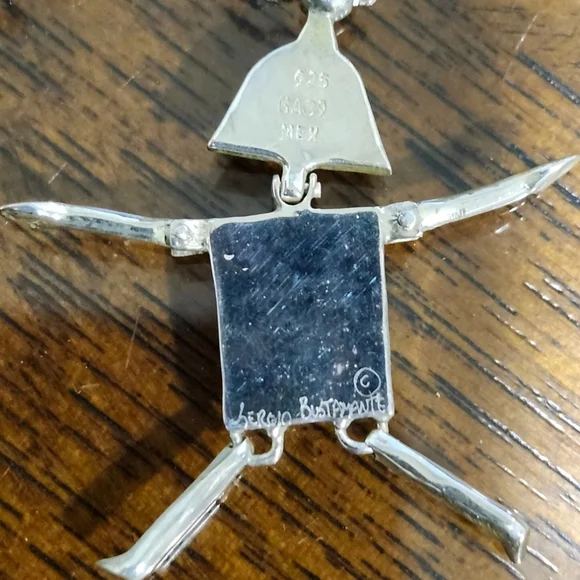 Sergio Bustamante Vintage Mexican Modernist Sterling Silver pendant